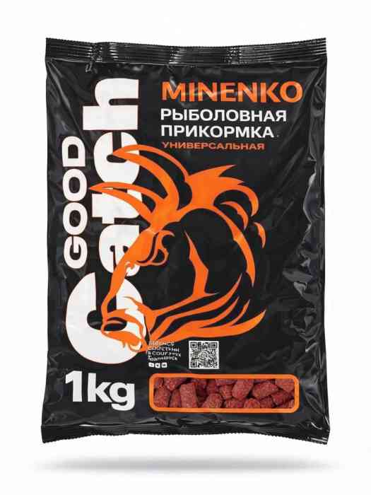 Гранулированная прикормка MINENKO Good Catch (1 кг) Клубника 10мм