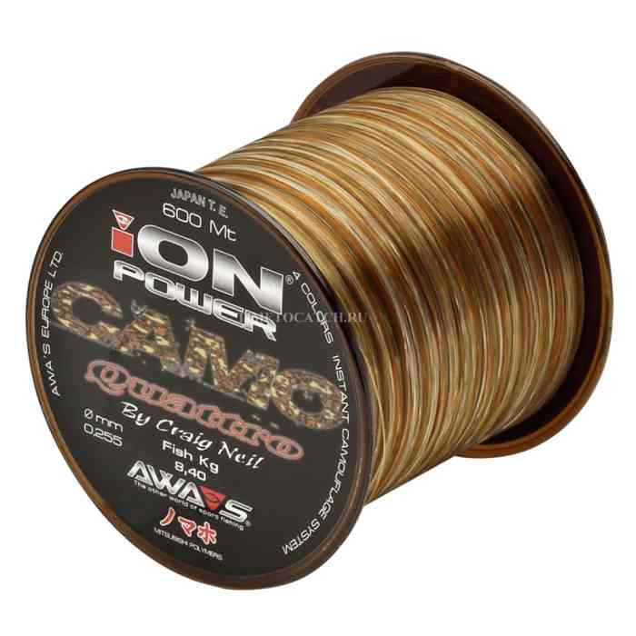 Леска карповая Awa'S ION POWER CAMO QUATTRO 0.309мм